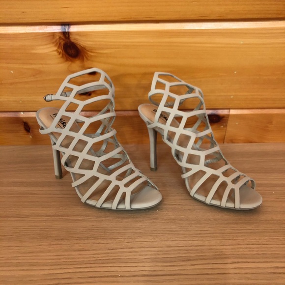 neutral strappy heels